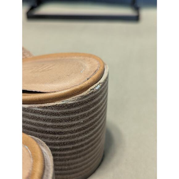 Madewell Carey Mule Leather Brown Tan Womens 8.5 Slip On Heels Twee Preppy Shoes - Picture 7 of 7